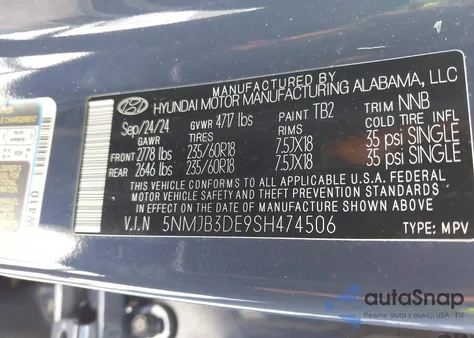 2025 Hyundai Tucson Sel from USA, damaged, VIN 5NMJB3DE9SH474506